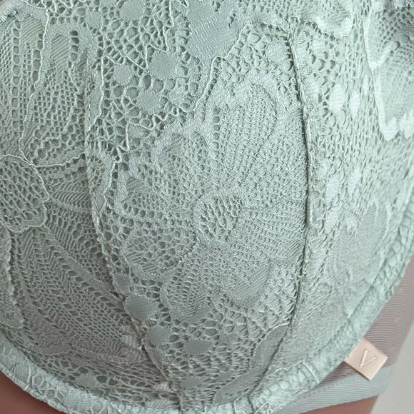 Victoria's Secret Racerback Front Closure Lined Padded Green Demi Bra  Size 32DD - Picture 3 of 10